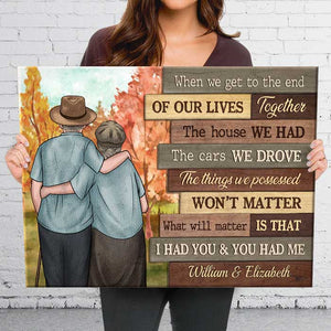 At The End Of Our Lives - Personalized Horizontal Canvas - Gift For Couples, Husband Wife