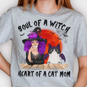 Heart Of A Cat Mom - Cats Halloween - Personalized Unisex T-Shirt.