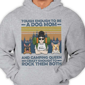 Dog Mom And Camping Queen Rock Them Both - Personalized Unisex T-Shirt.