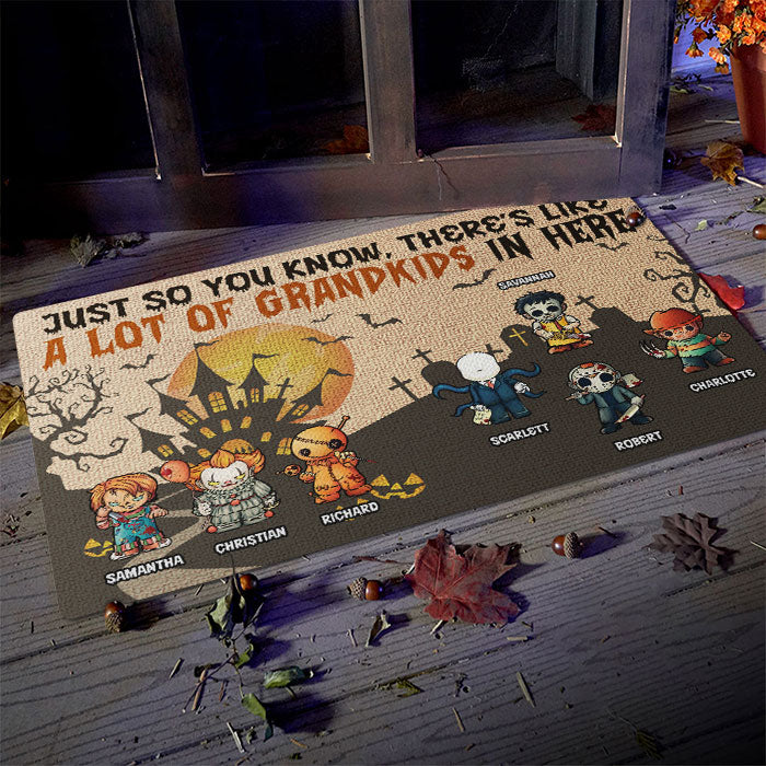 Just So You Know - There's Like A Lot Of Kids In Here - Personalized Decorative Mat, Halloween Ideas..