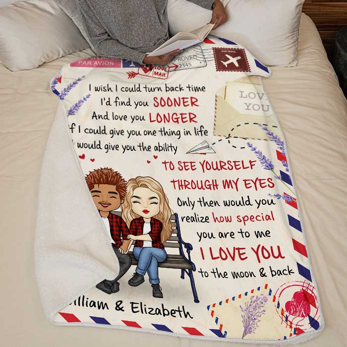I Love You To The Moon And Back Sublimation Blankets/Throw