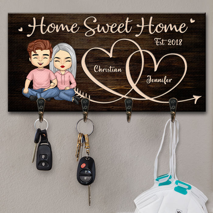 There Is No Place More Delightful Than Home Personalized Key Hanger Key Holder Anniversary Gifts Gift For Couples Husband Wife