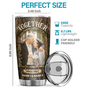 My Favorite Place In All The World Is Next To You - Personalized Tumbler - Upload Image, Gift For Couple, Husband Wife, Anniversary, Engagement, Wedding, Marriage Gift
