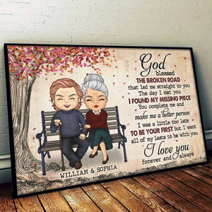 You Are My Missing Piece, I Love You - Gift For Couples, Personalized Horizontal Poster.