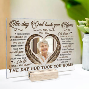 In Death I Love You Still - Personalized Acrylic Plaque - Upload Image, Memorial Gift, Sympathy Gift