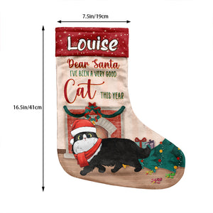 A Very Meowy Christmas - Walking Cat Christmas Costumes - Personalized Christmas Stocking.