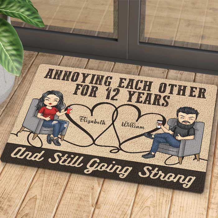Annoying Each Other For Decades And Still Going Strong - Gift For Couples, Husband Wife, Personalized Decorative Mat