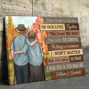 At The End Of Our Lives - Personalized Horizontal Canvas - Gift For Couples, Husband Wife