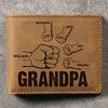 Grandpa And His Grandkids - Personalized Bifold Wallet - Gift For Dad, Grandpa