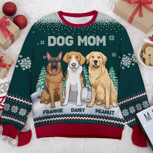 Happy Woofmas To The Best Dog Mom - Personalized All-Over-Print Sweatshirt.