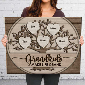The Grandkids Make Life Magnificent - Personalized Horizontal Canvas - Gift For Grandparents