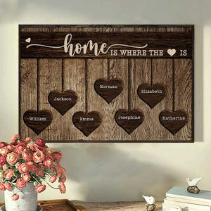 Home Is Where The Heart Is - Personalized Horizontal Poster - Gift For Couples, Husband Wife