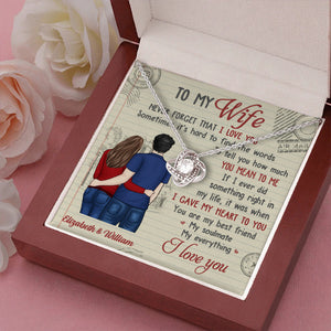 You're My Soulmate, My Everything - Gift For Couples, Personalized Love Knot Necklace.