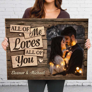 I Deeply Fall In Love With You - Personalized Horizontal Canvas - Upload Image, Gift For Couples, Husband Wife