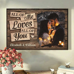 I Completely Love You - Upload Image, Gift For Couples, Husband Wife - Personalized Horizontal Poster.