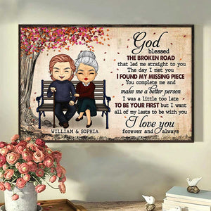 You Are My Missing Piece, I Love You - Gift For Couples, Personalized Horizontal Poster.