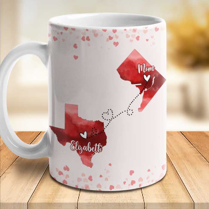 Personalized Long Distance Relationship Gift Coffee Mug