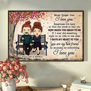 You Are My Soulmate, I Love You - Gift For Couples, Personalized Horizontal Poster.