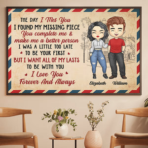 You Make Me A Better Person - Gift For Couples, Personalized Horizontal Poster.