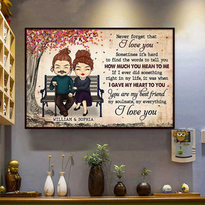 You Are My Soulmate, I Love You - Gift For Couples, Personalized Horizontal Poster.