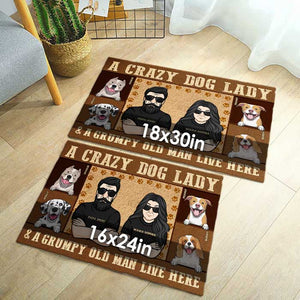 A Crazy Dog Lady - Personalized Decorative Mat - Gift For Pet Lovers
