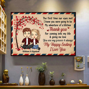 You Are My Forever & Always - Gift For Couples, Personalized Horizontal Poster.