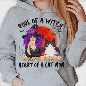 Heart Of A Cat Mom - Cats Halloween - Personalized Unisex T-Shirt.