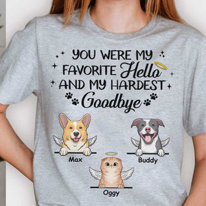 You Were My Favorite Hello And My Hardest Goodbye - Personalized Unisex T-Shirt.