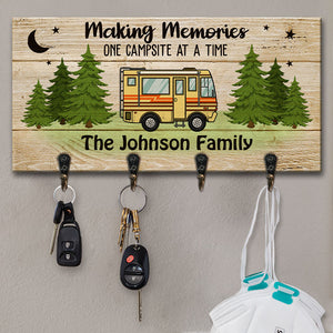 One Campsite At A Time - Personalized Key Hanger, Key Holder - Gift For Camping Lovers