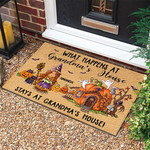 What Happens At Grandpa And Grandma's House - Personalized Decorative Mat.