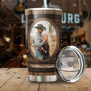 Home Is Wherever I'm With You - Upload Image, Gift For Couples - Personalized Tumbler.