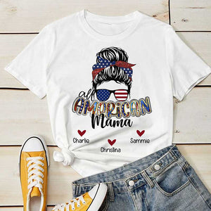 All American Mom - Gift For 4th Of July - Personalized Unisex T-Shirt.