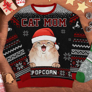 World's Best Cat Mom - Personalized All-Over-Print Sweatshirt.