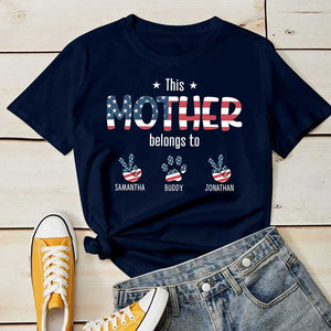 This Mama Belongs To These Kids - Gifts For 4th Of July - Personalized Unisex T-Shirt.