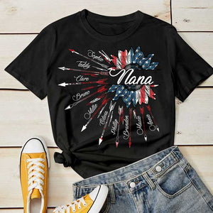 Arrow American Nana- Gift For 4th Of July - Personalized Unisex T-Shirt.