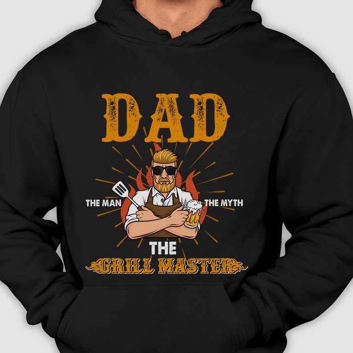Best Bbq Dad Black Unisex Hoodie Fathers Day Gifts For Bbq Lovers 