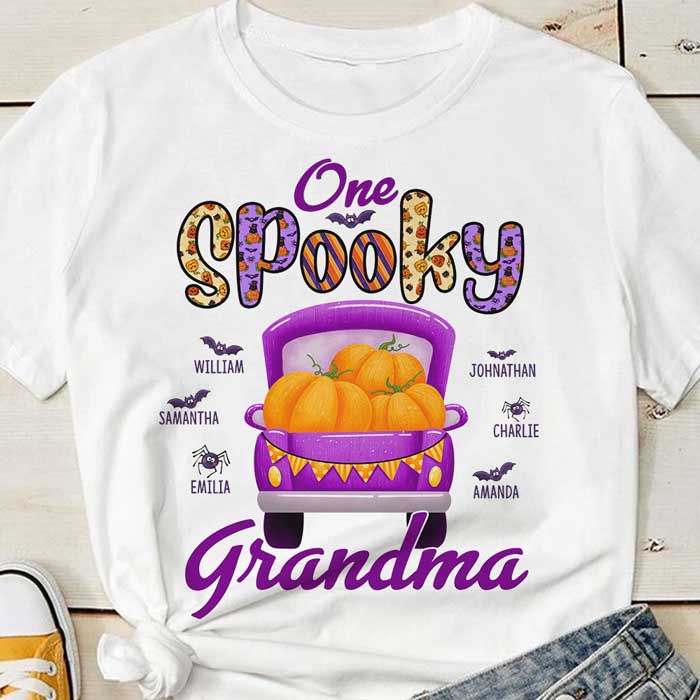 One Spooky For Halloween - Personalized Unisex T-Shirt.