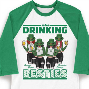 Beer Friends Forever Drinking - Gift For Besties, Personalized St. Patrick's Day Unisex Raglan Shirt.