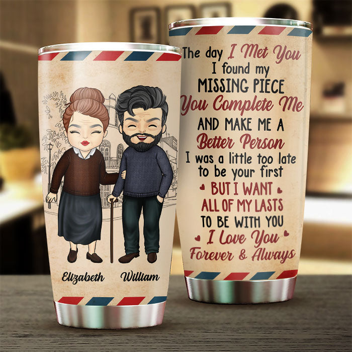 I Love You Forever - Personalized Tumbler Cup - Hugging Couple