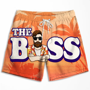 Boss & The Real Boss - Personalized Couple Beach Shorts - Gift For Couples, Husband Wife