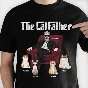 The Cat Father Cat Dad In Suit - Gift for Cat Dad - Personalized Unisex T-Shirt, Hoodie