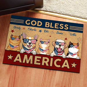 God Bless America - 4th Of July Funny Personalized Pet Decorative Mat (Cat & Dog).