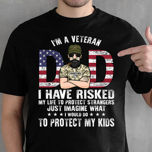 Veteran Dad - Gift For 4th Of July - Personalized Unisex T-Shirt.