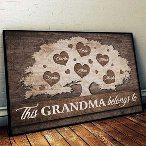 This Grandma Belongs To These Kids - Personalized Horizontal Poster.