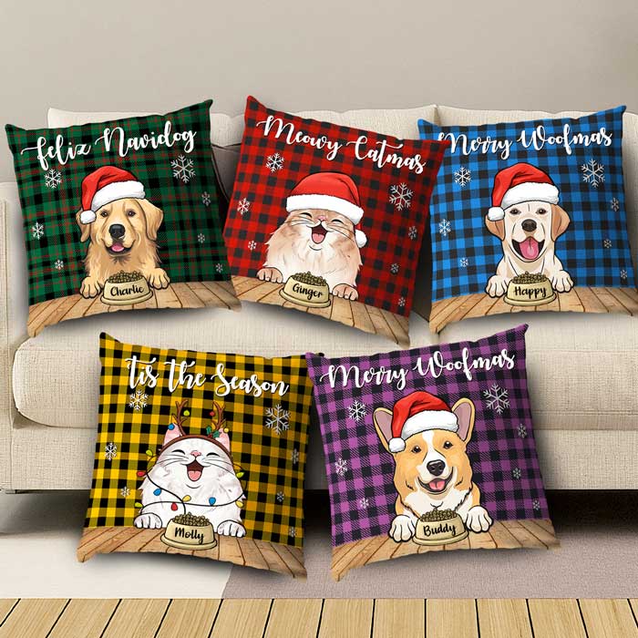 Meowy Catmas - Merry Woofmas - Personalized Pillow Case.