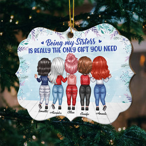 Life Is Better With Sisters - Personalized Shaped Ornament.