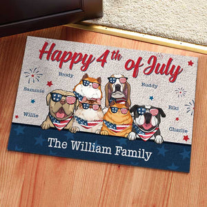 Happy Independence Day - 4th Of July Funny Personalized Pet Decorative Mat (Cat & Dog).