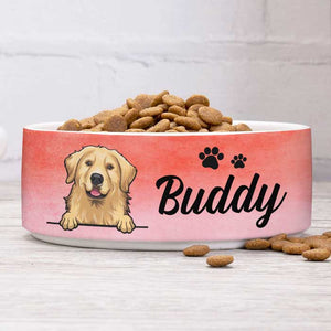 Pink Coral, Gift For Dog Lovers - Personalized Custom Dog Bowls.