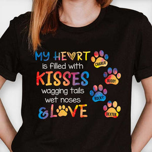 My Heart Is Filled With Kisses - Personalized Unisex T-Shirt.