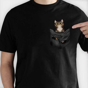 Put Your Cat In The Pocket - Personalized Unisex T-Shirt.